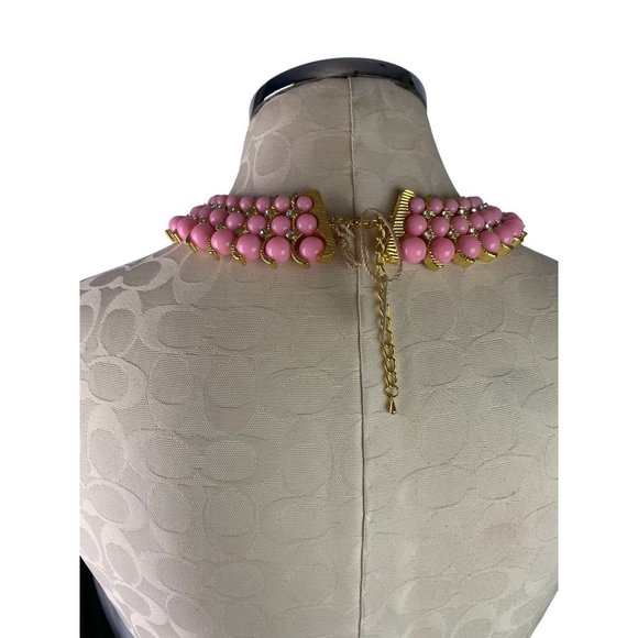 Iman Necklace Statement New Pink Green Adjustable 18"-21" - Picture 5 of 7